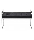 Banquette velours noir pieds argenté Rosario - 