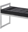 Banquette velours noir pieds argenté Rosario - 