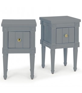 Lot de 2 tables de chevet 1 tiroir gris bleuté Salta