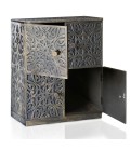 Buffet bois sculpté style oriental 4 portes l70cm bronze patiné Salzburg - 