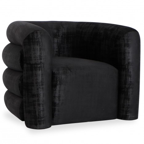 Fauteuil design tissu texturé noir Sara - 