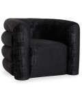 Fauteuil design tissu texturé noir Sara - 