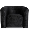 Fauteuil design tissu texturé noir Sara - 