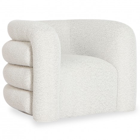 Fauteuil design tissu bouclette beige Sara - 