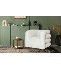 Fauteuil design tissu bouclette beige Sara - 