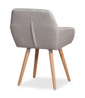 Chaise fauteuil scandinave tissu beige Seville - 