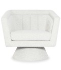 Fauteuil design tissu bouclette crème Simone - 