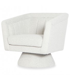 Fauteuil design tissu bouclette crème Simone