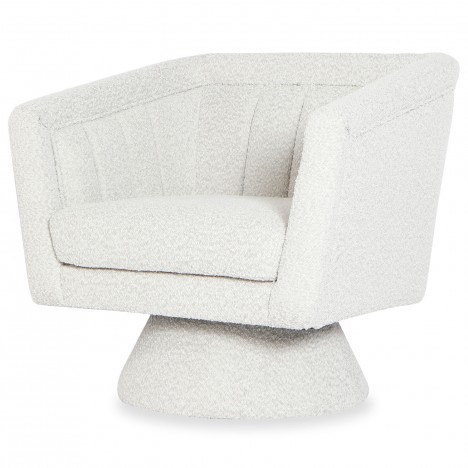 Fauteuil design tissu bouclette crème Simone - 