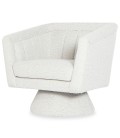 Fauteuil design tissu bouclette crème Simone - 