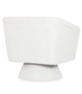 Fauteuil design tissu bouclette crème Simone - 