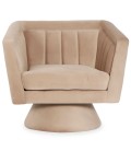 Fauteuil design velours taupe Simone - 