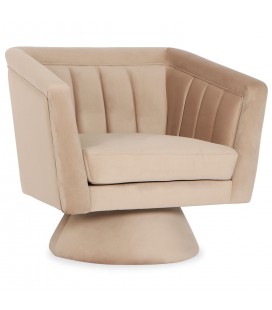 Fauteuil design velours taupe Simone