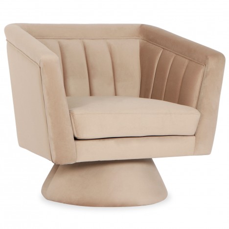 Fauteuil design velours taupe Simone - 