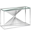 Console en verre transparent et pieds argenté Snapdragon - 