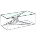 Table basse en verre transparent et pieds argenté Snapdragon - 