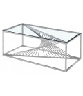 Table basse en verre transparent et pieds argenté Snapdragon - 