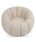 Fauteuil design coquillage tissu bouclette crème Soren - 