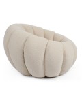 Fauteuil design coquillage tissu bouclette crème Soren - 