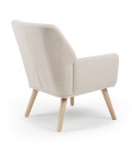 Fauteuil tissu bouclette lainée crème Split - 