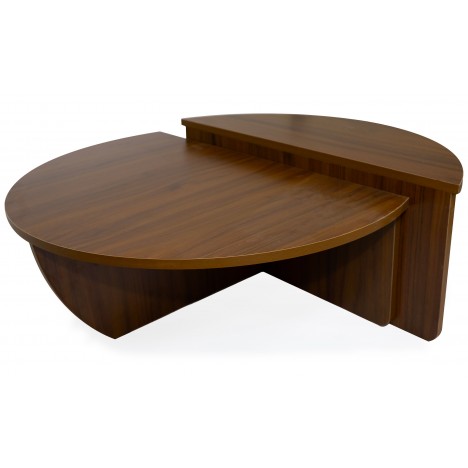 Set de 2 tables basses design bois noisette Stefano - 