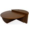 Set de 2 tables basses design bois noisette Stefano - 