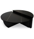 Set de 2 tables basses design effet marbre noir Stefano - 