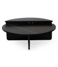 Set de 2 tables basses design effet marbre noir Stefano - 