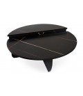 Set de 2 tables basses design effet marbre noir Stefano - 