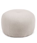 Pouf rond style cocooning 55cm tissu bouclette beige Stockholm - 