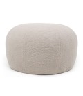 Pouf rond style cocooning 55cm tissu bouclette beige Stockholm - 