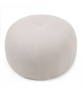 Pouf rond style cocooning 55cm tissu bouclette beige Stockholm - 