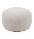 Pouf rond style cocooning 55cm tissu bouclette beige Stockholm - 