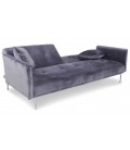 Canapé convertible clic-clac 3 places velours gris Sydy - 