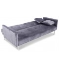 Canapé convertible clic-clac 3 places velours gris Sydy - 