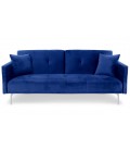 Canapé convertible clic-clac 3 places velours bleu Sydy - 