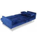 Canapé convertible clic-clac 3 places velours bleu Sydy - 