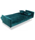 Canapé convertible clic-clac 3 places velours vert Sydy - 