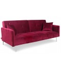 Canapé convertible clic-clac 3 places velours rouge Sydy - 