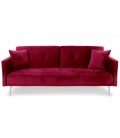 Canapé convertible clic-clac 3 places velours rouge Sydy - 