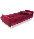 Canapé convertible clic-clac 3 places velours rouge Sydy - 