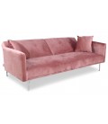 Canapé convertible clic-clac 3 places velours rose Sydy - 