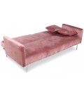 Canapé convertible clic-clac 3 places velours rose Sydy - 