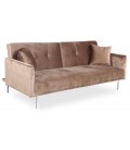 Canapé convertible clic-clac 3 places velours taupe Sydy - 