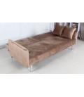 Canapé convertible clic-clac 3 places velours taupe Sydy - 