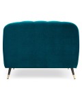 Fauteuil capitonné style boudoir velours bleu canard Tallinn - 