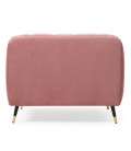 Fauteuil capitonné style boudoir velours rose poudré Tallinn - 