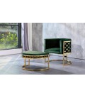 Fauteuil arrondi velours vert Tampa - 