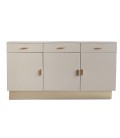 Buffet moderne 3 tiroirs et 3 portes taupe clair et doré Thistle - 