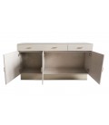 Buffet moderne 3 tiroirs et 3 portes taupe clair et doré Thistle - 